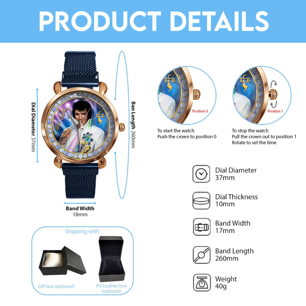 Elvis Presley Mesh Strap Quartz Watch - HOATT19471