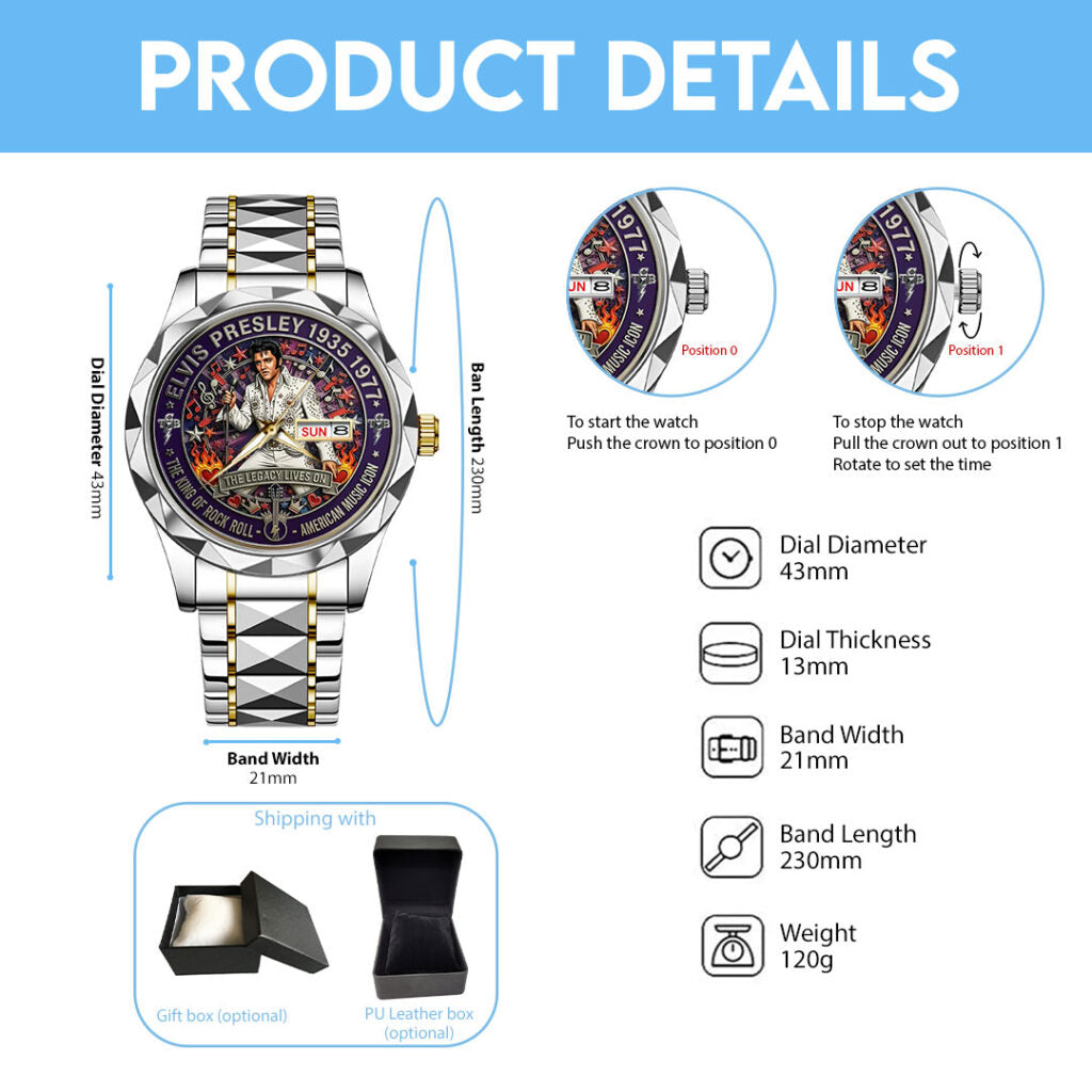 Elvis Presley Alloy Luxury Quartz Watch - TMTHU3483