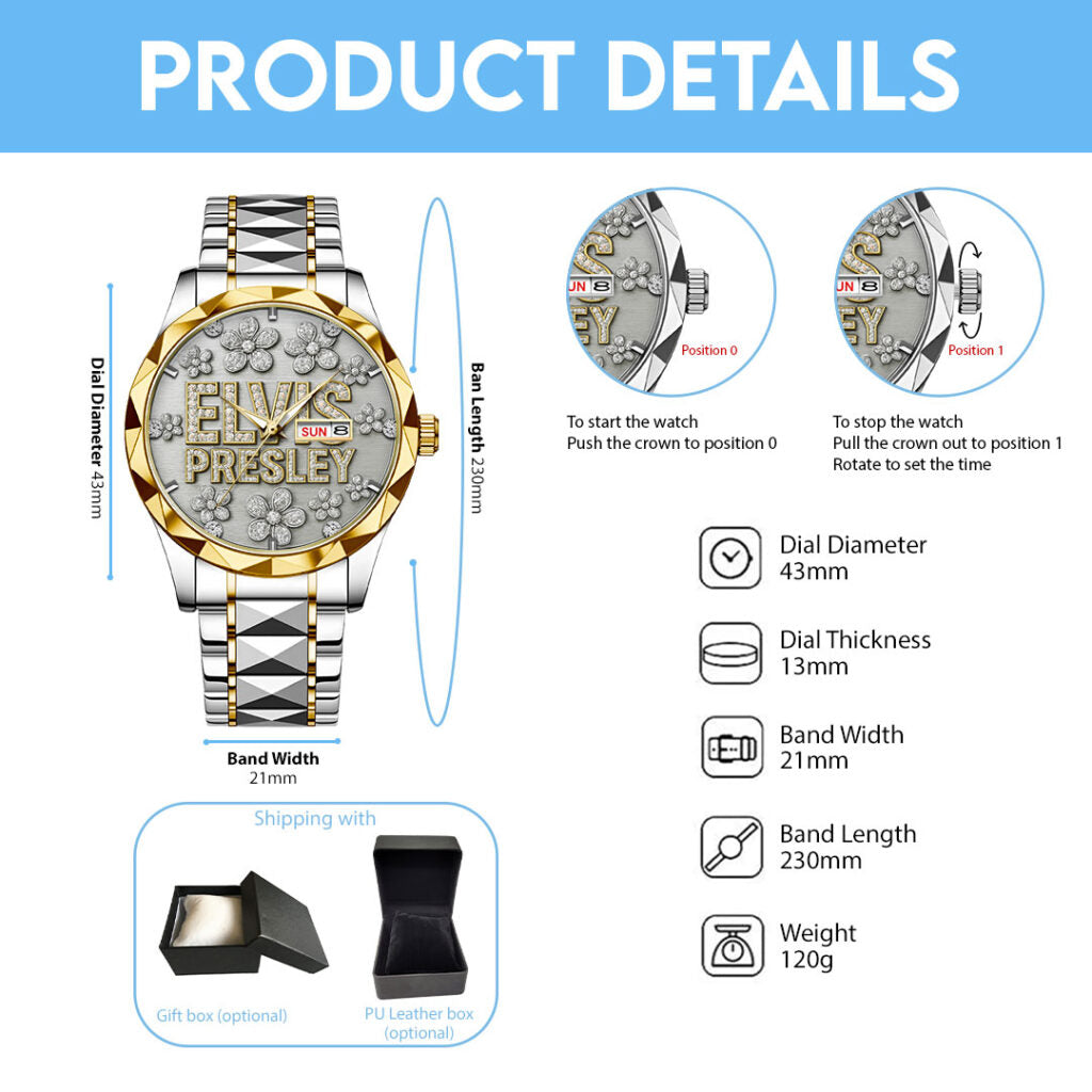 Elvis Presley Alloy Luxury Quartz Watch - GNE4215
