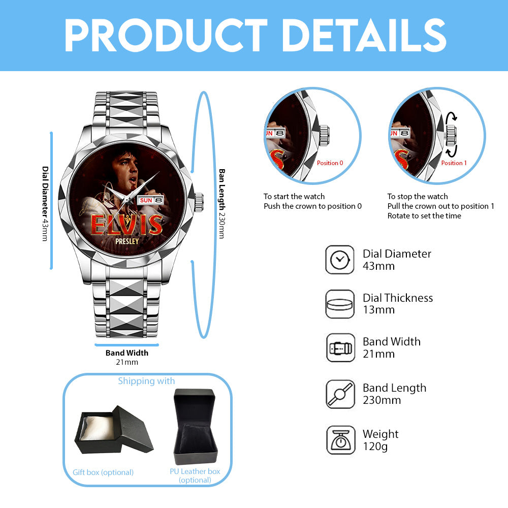 Elvis Presley Alloy Luxury Quartz Watch - GNE5604