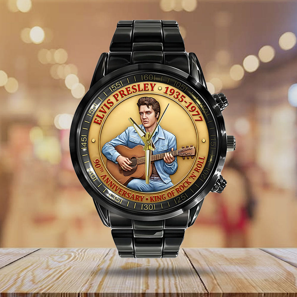Elvis Presley Black Stainless Steel Watch - TMTHU2993