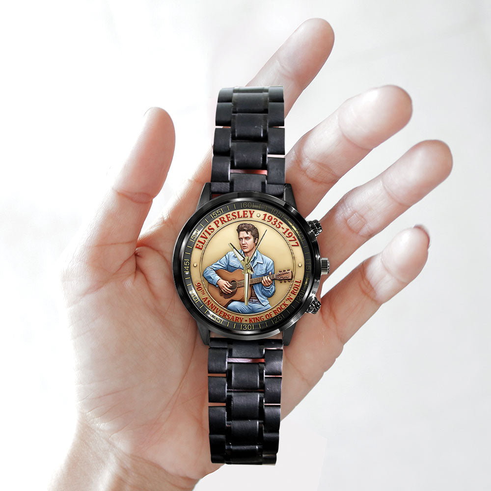 Elvis Presley Black Stainless Steel Watch - TMTHU2993