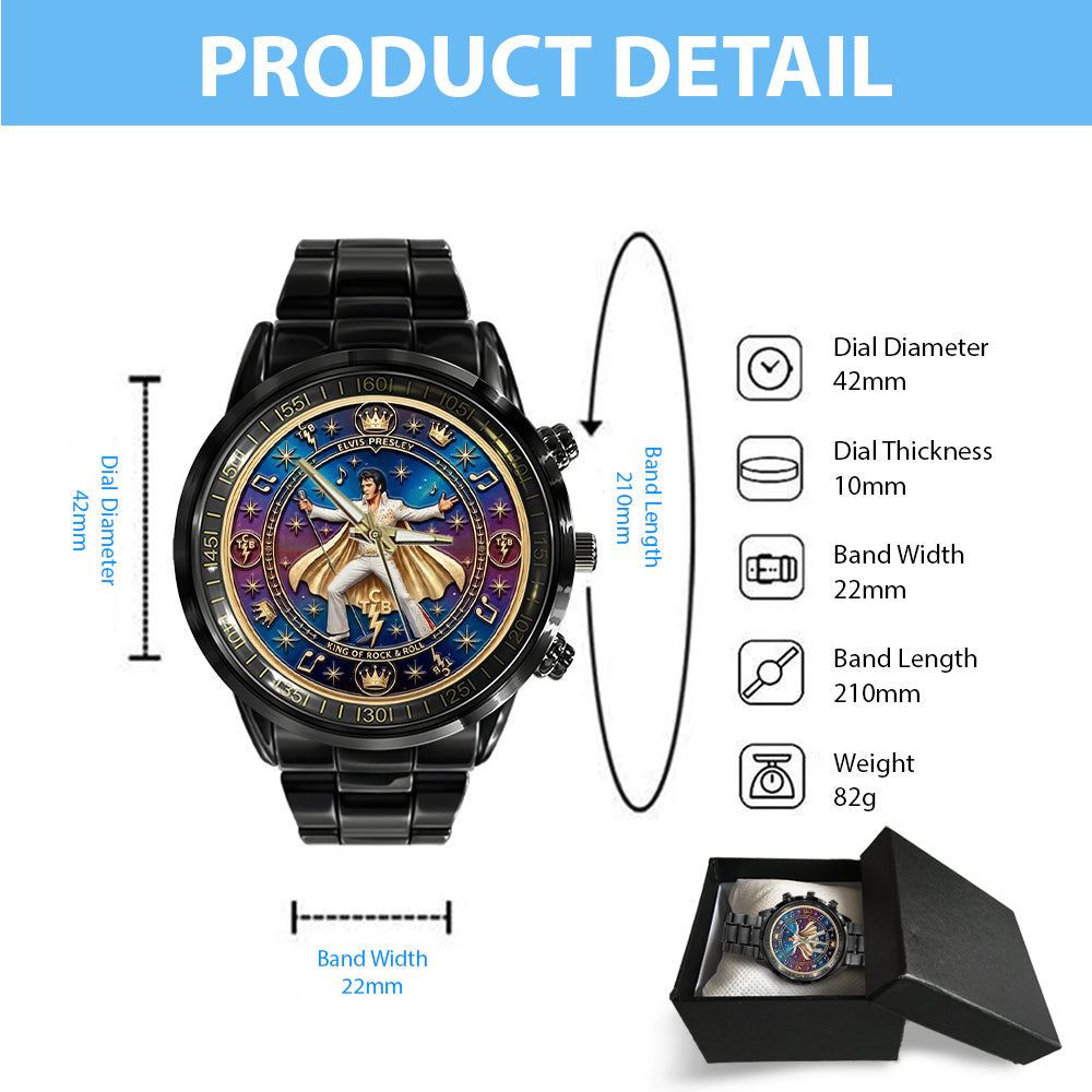 Elvis Presley Black Stainless Steel Watch - TMTHU4422