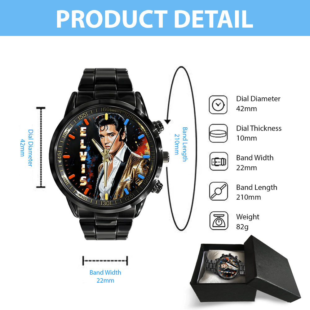 Elvis Presley Black Stainless Steel Watch - GNE 875