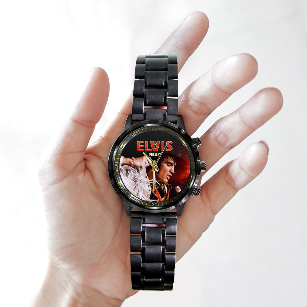 Elvis Presley Black Stainless Steel Watch - GNE5607