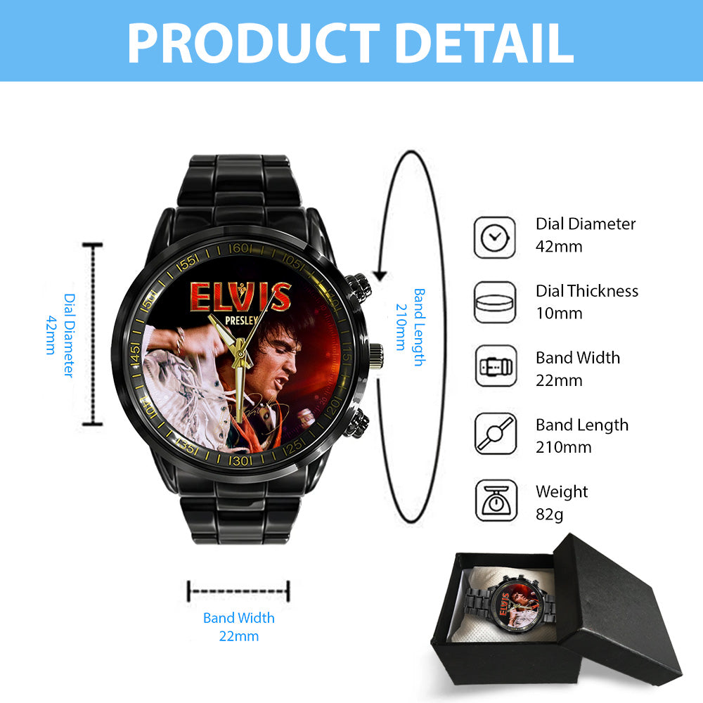 Elvis Presley Black Stainless Steel Watch - GNE5607