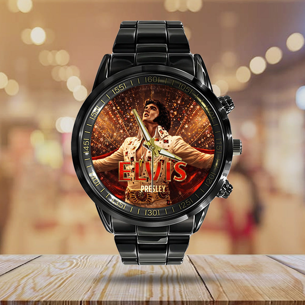 Elvis Presley Black Stainless Steel Watch - GNE5609