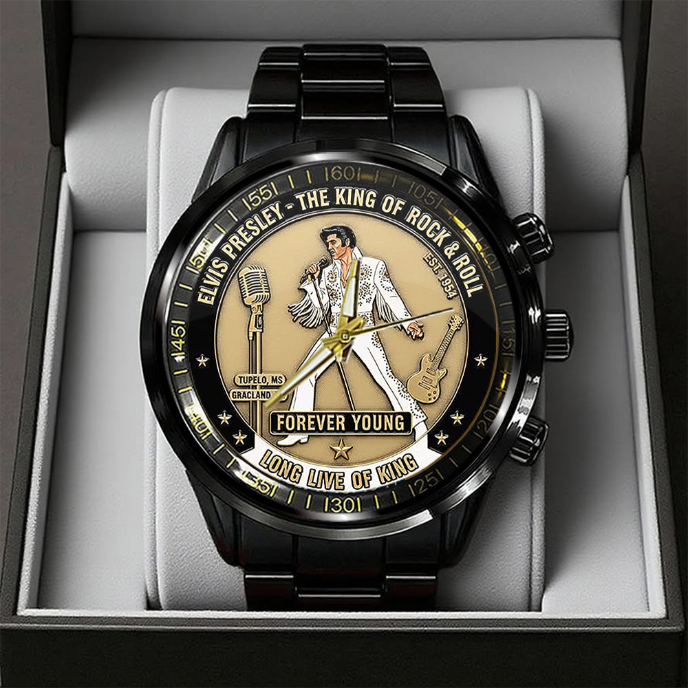 Elvis Presley Black Stainless Steel Watch - TANTN19114