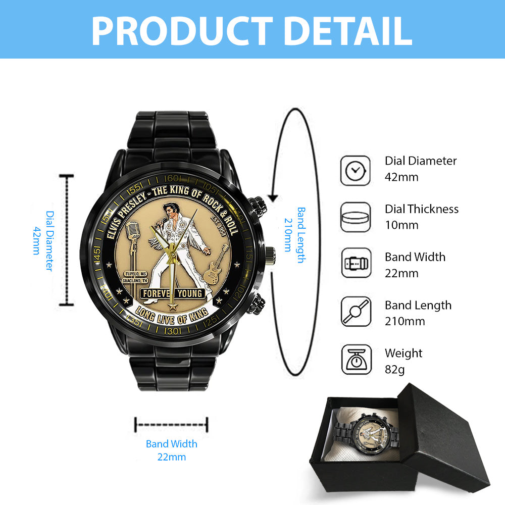 Elvis Presley Black Stainless Steel Watch - TANTN19114