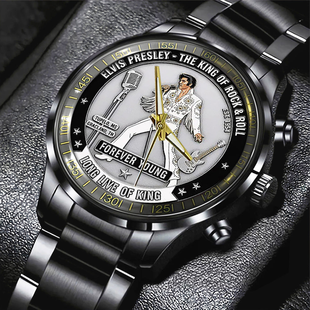 Elvis Presley Black Stainless Steel Watch - TANTN19116