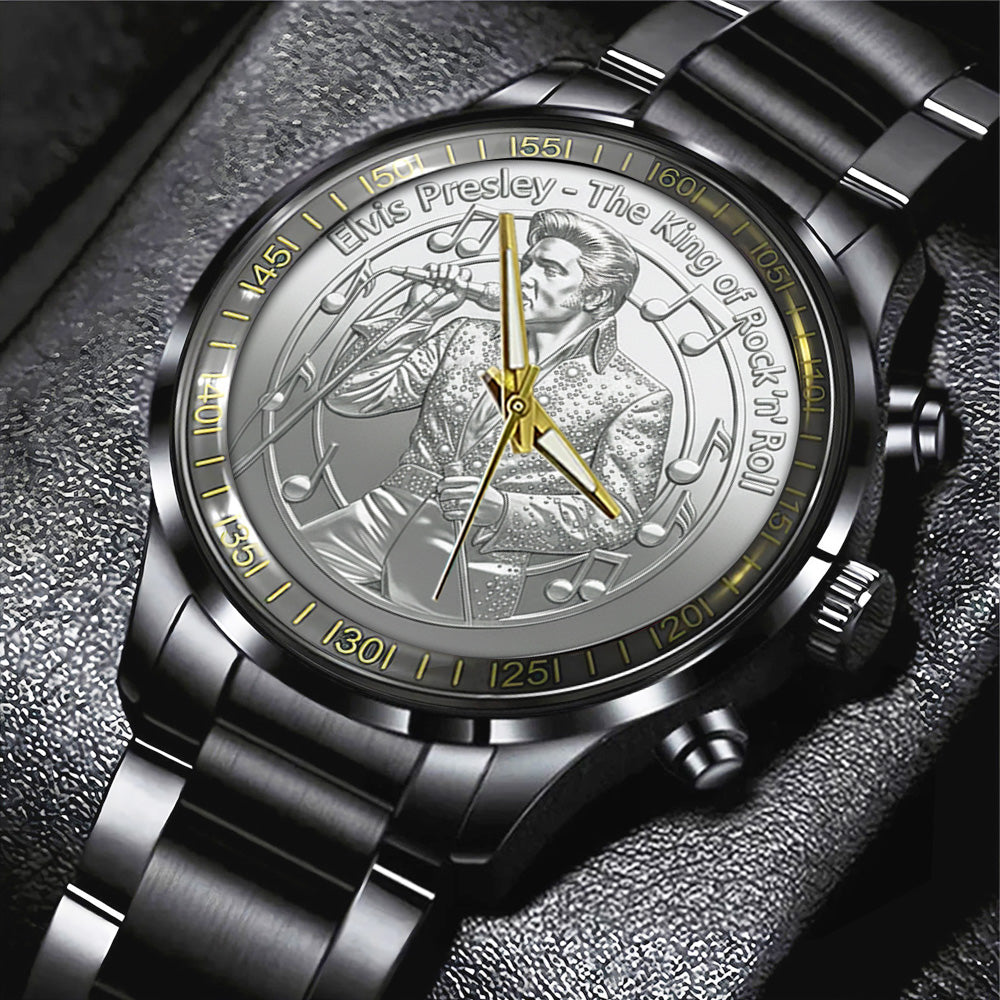 Elvis Presley Black Stainless Steel Watch - TANTN20388