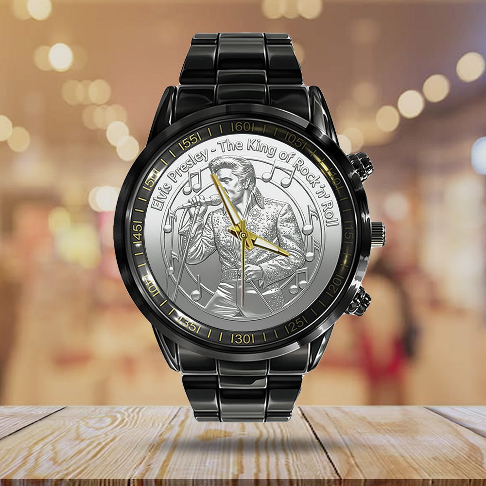 Elvis Presley Black Stainless Steel Watch - TANTN20388