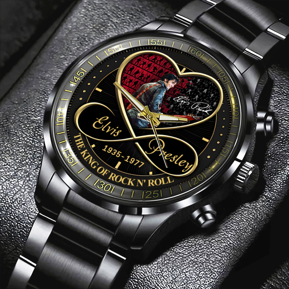 Elvis Presley Black Stainless Steel Watch - HOATT 7661