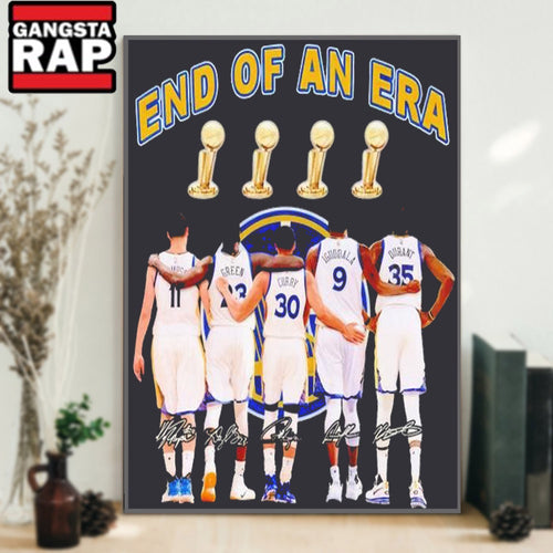 End Of An Era Golden State Warriors NBA Signature Poster Canvas Art