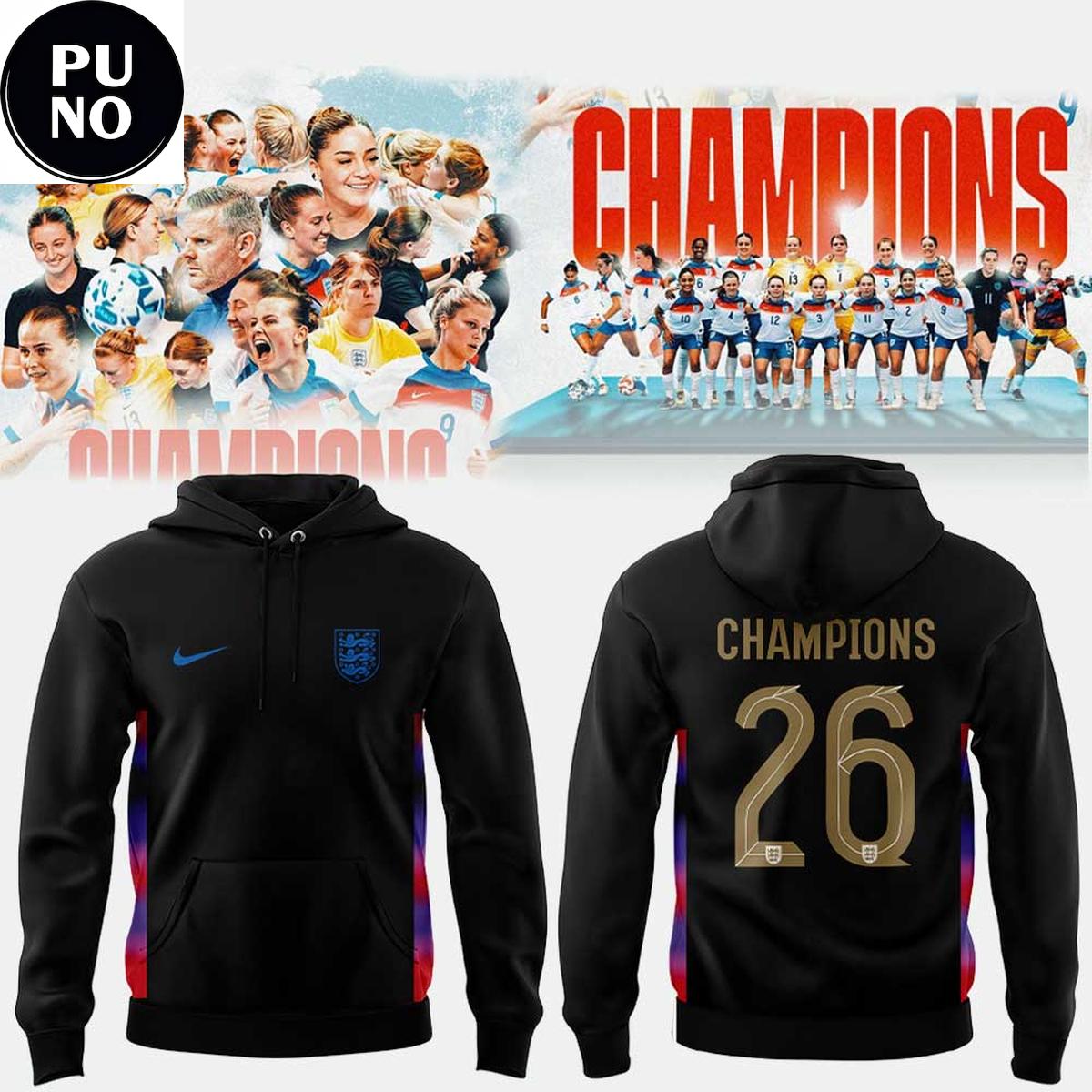 England Lionesses 2026 European Deaf Futsal Champions Hoodie T-Shirt