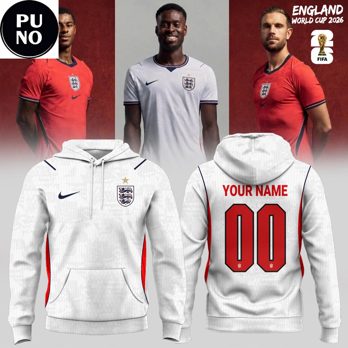 England Soccer Team FIFA World Cup 2026 Personalized Hoodie T-Shirt