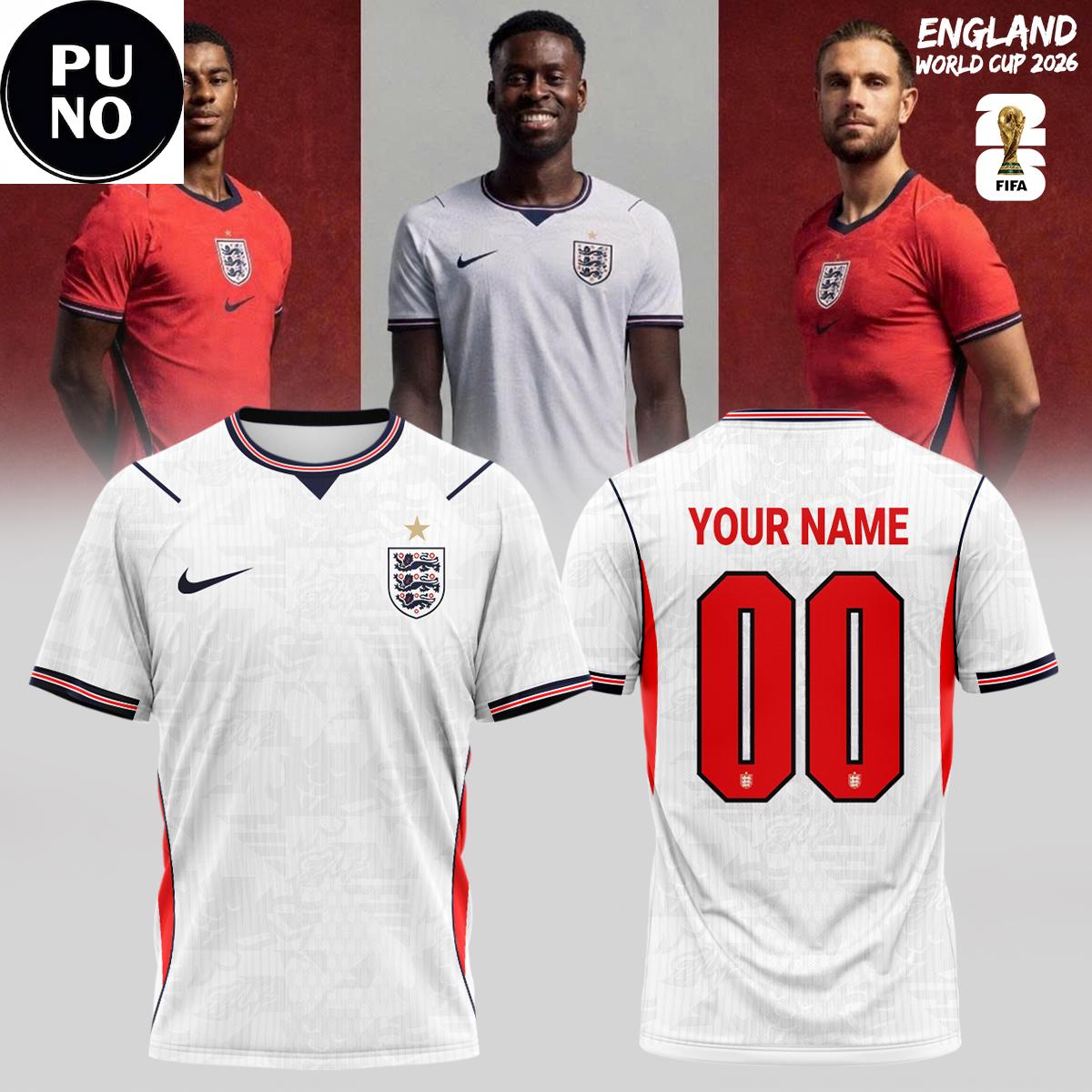England Soccer Team FIFA World Cup 2026 Personalized Hoodie T-Shirt