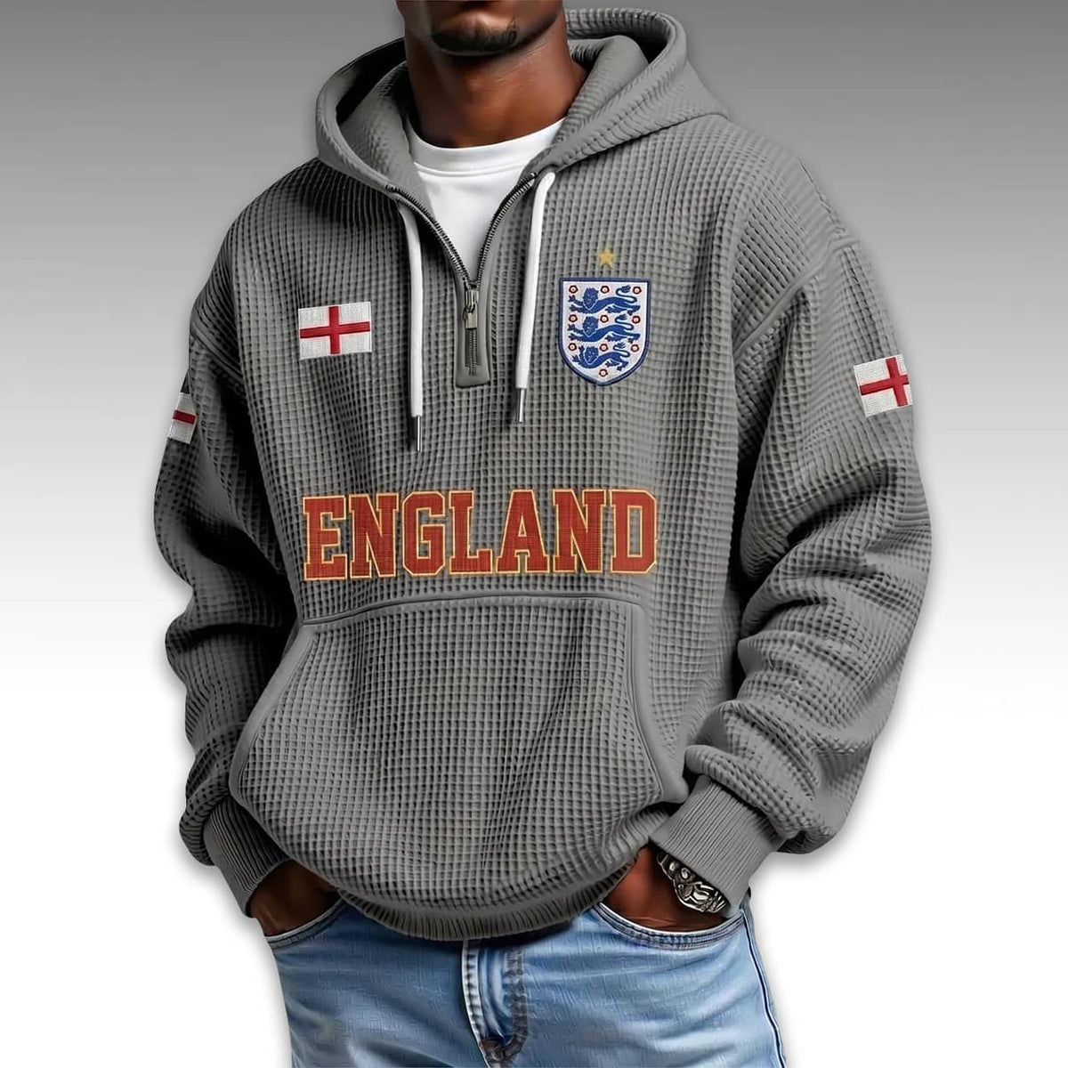 England World Cup 2026 Waffle Quarter Zip Hoodie