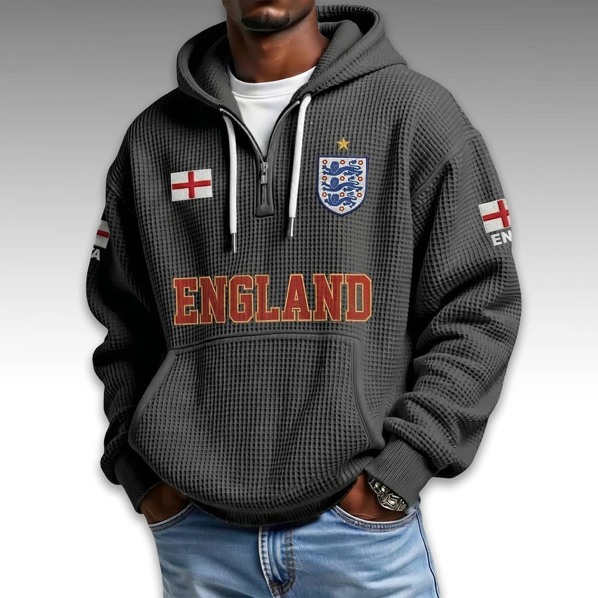 England World Cup 2026 Waffle Quarter Zip Hoodie