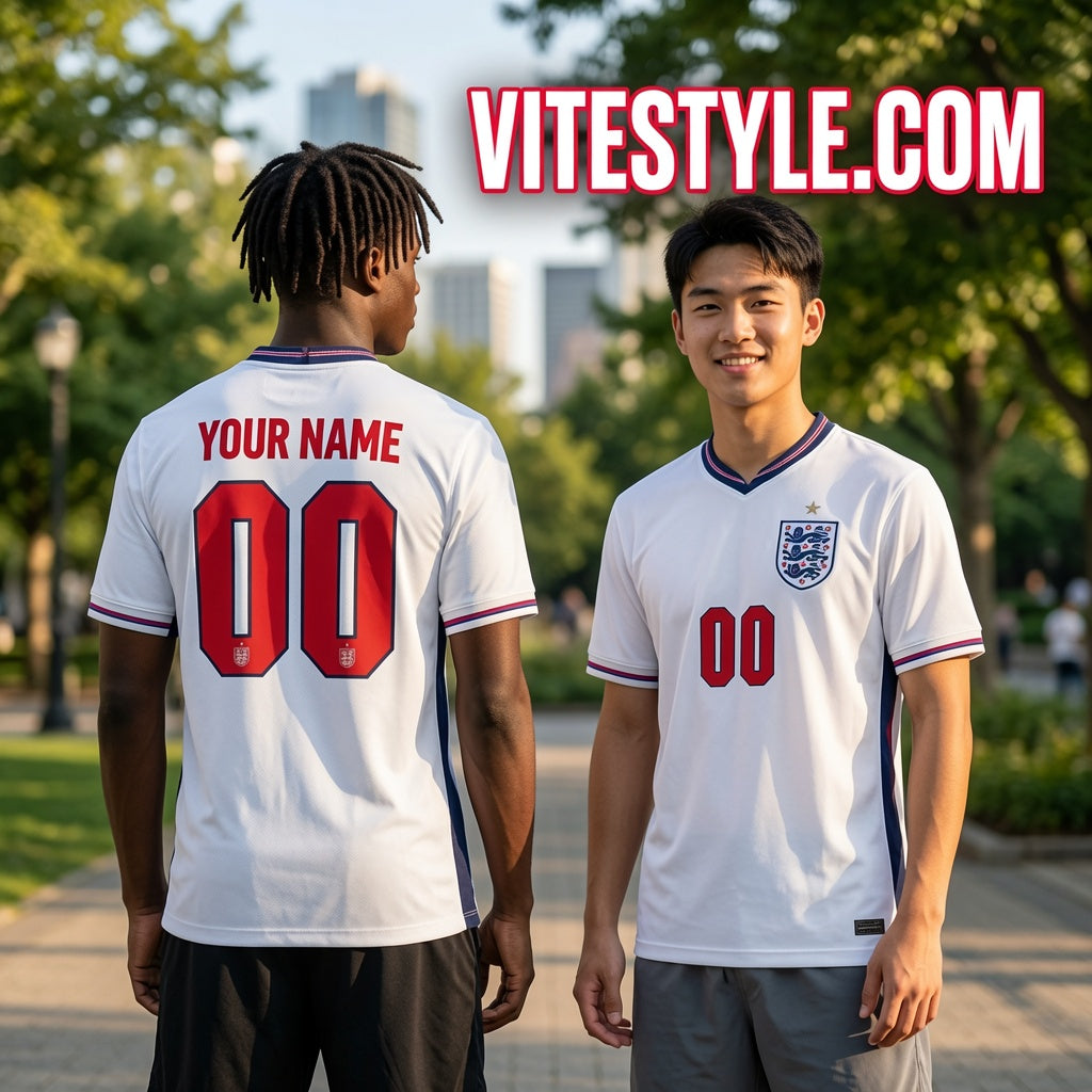 England Team World Cup Custom Name Number Jersey