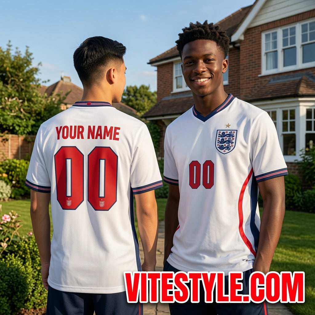 England Team World Cup Custom Name Number Jersey