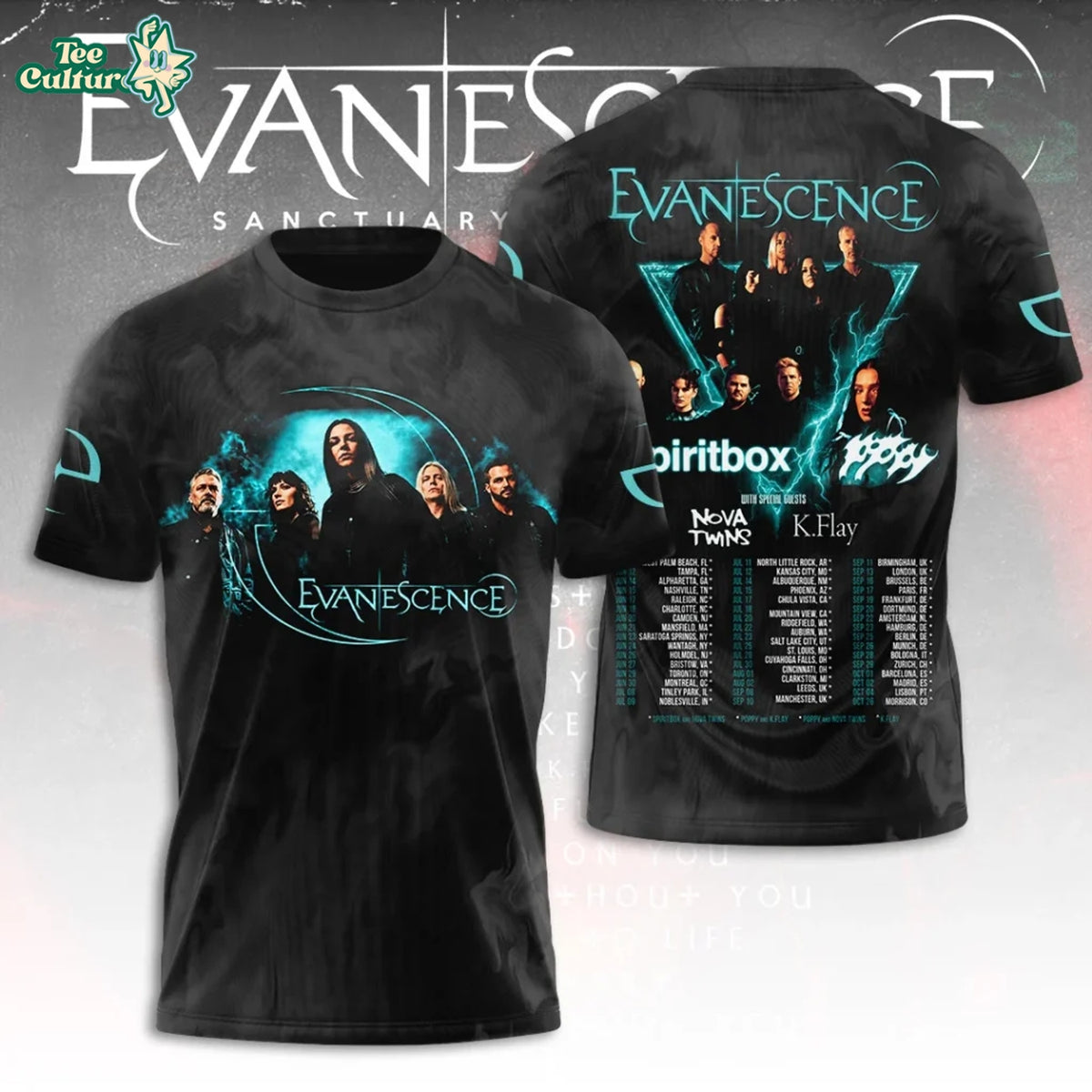 Evanescence Tour 2026 3D Tshirt