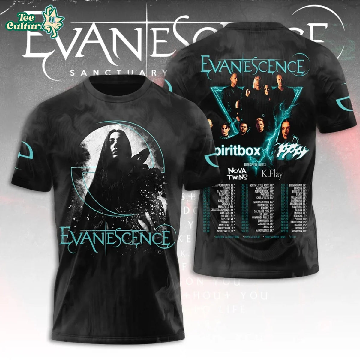 Evanescence Tour 2026 3D Tshirt