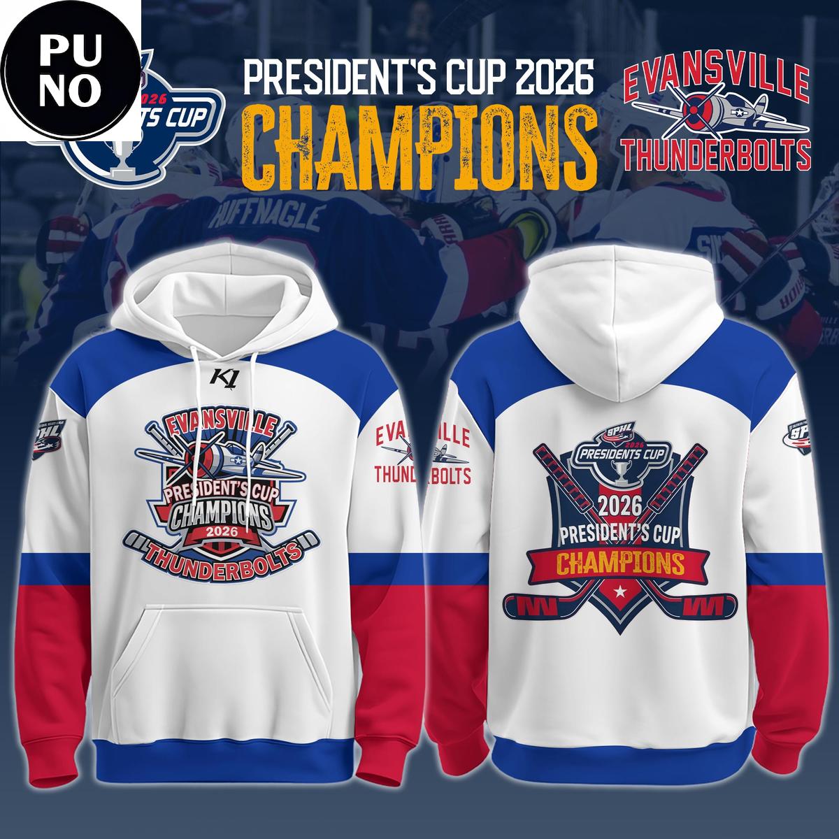 Evansville Thunderbolts President's Cup Champions 2026 Hoodie T-Shirt