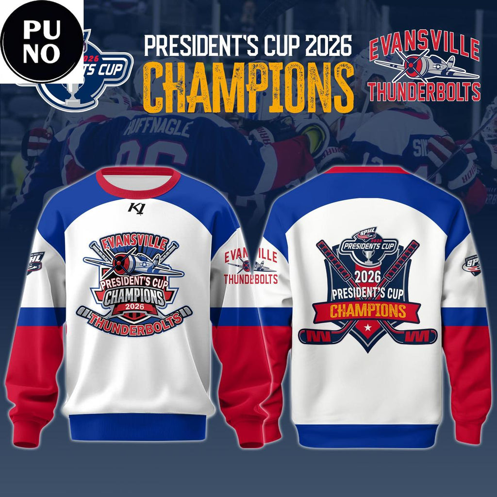 Evansville Thunderbolts President's Cup Champions 2026 Hoodie T-Shirt