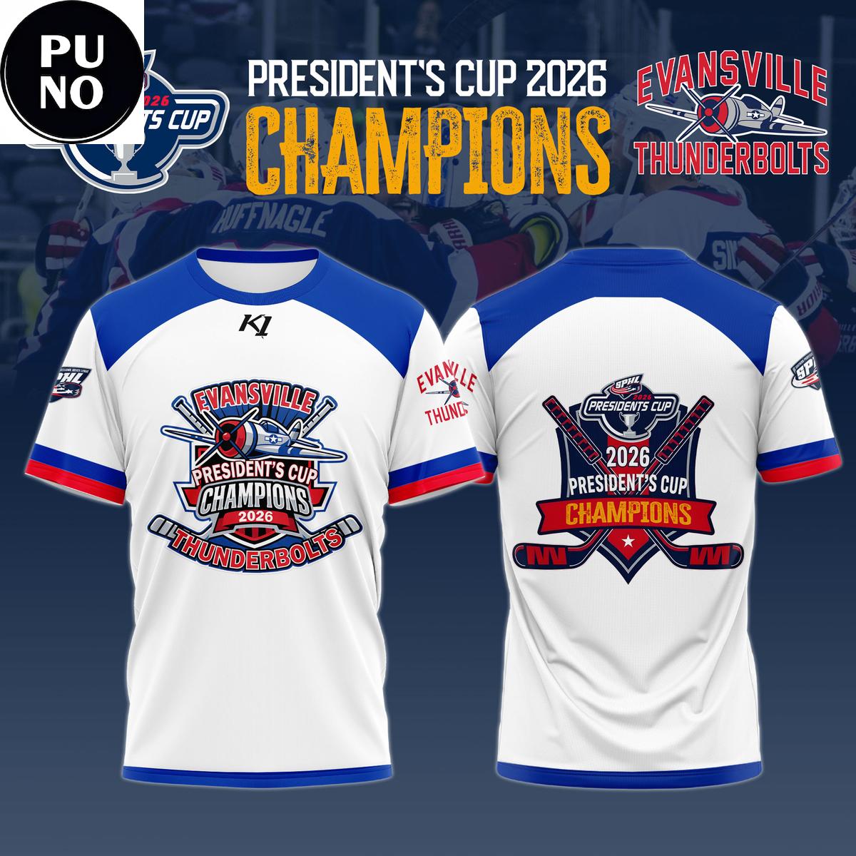 Evansville Thunderbolts President's Cup Champions 2026 Hoodie T-Shirt
