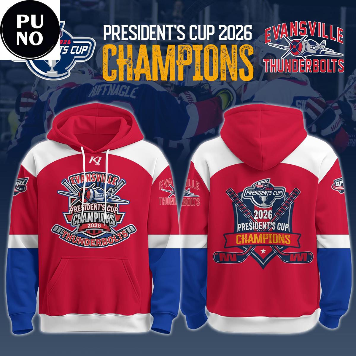 Evansville Thunderbolts President's Cup Champions 2026 Hoodie T-Shirt