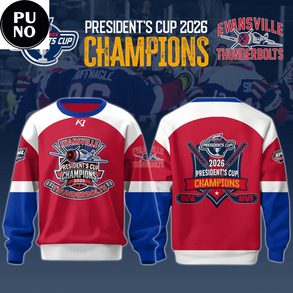 Evansville Thunderbolts President's Cup Champions 2026 Hoodie T-Shirt