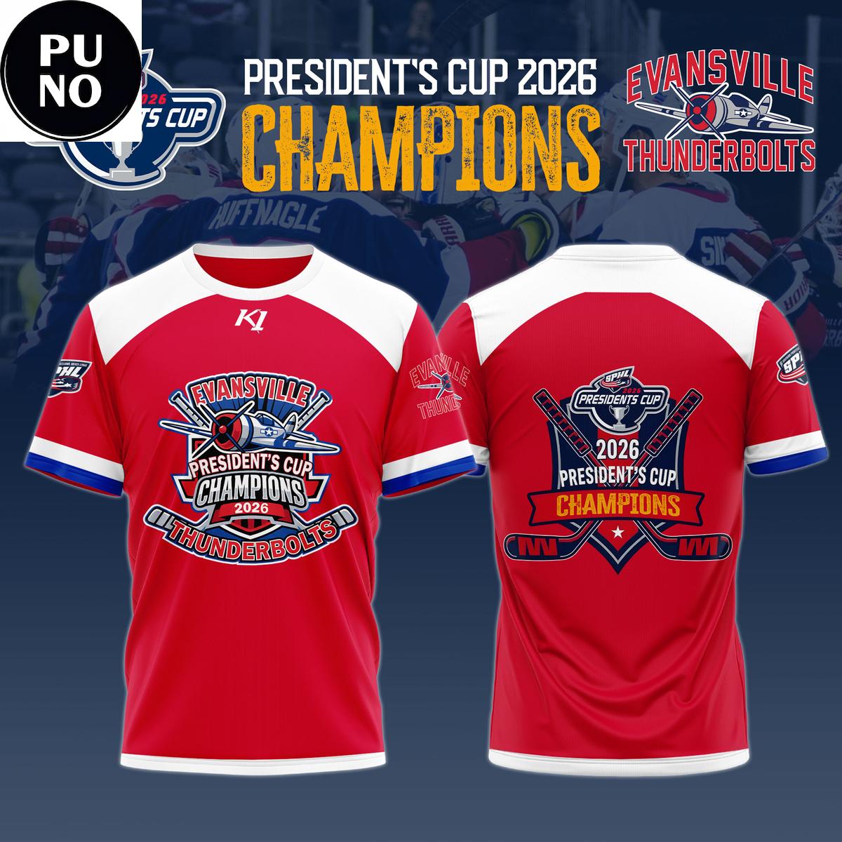 Evansville Thunderbolts President's Cup Champions 2026 Hoodie T-Shirt