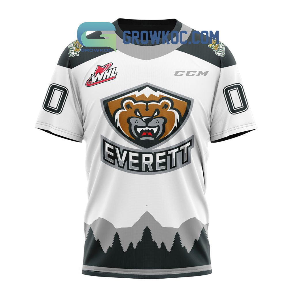 Everett Silvertips Away Jersey Personalized Hoodie Shirt