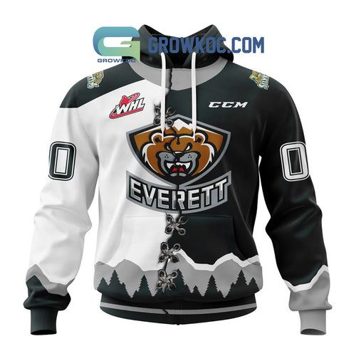 Everett Silvertips Mix Home And Away Jersey Personalized Hoodie Shirt