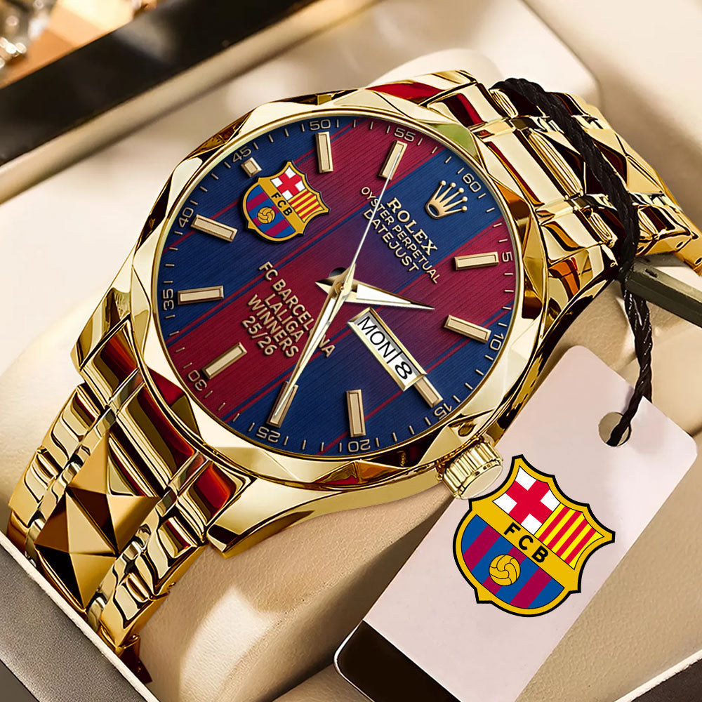 FC Barcelona LaLiga Winners 25/26 x Rolex Alloy Luxury Quartz Watch - TMTHU6038