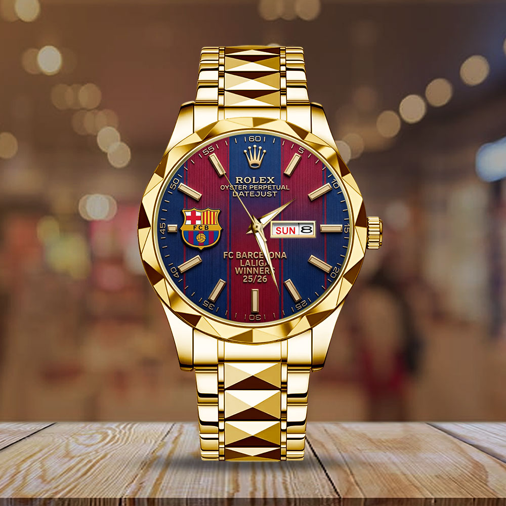 FC Barcelona LaLiga Winners 25/26 x Rolex Alloy Luxury Quartz Watch - TMTHU6038
