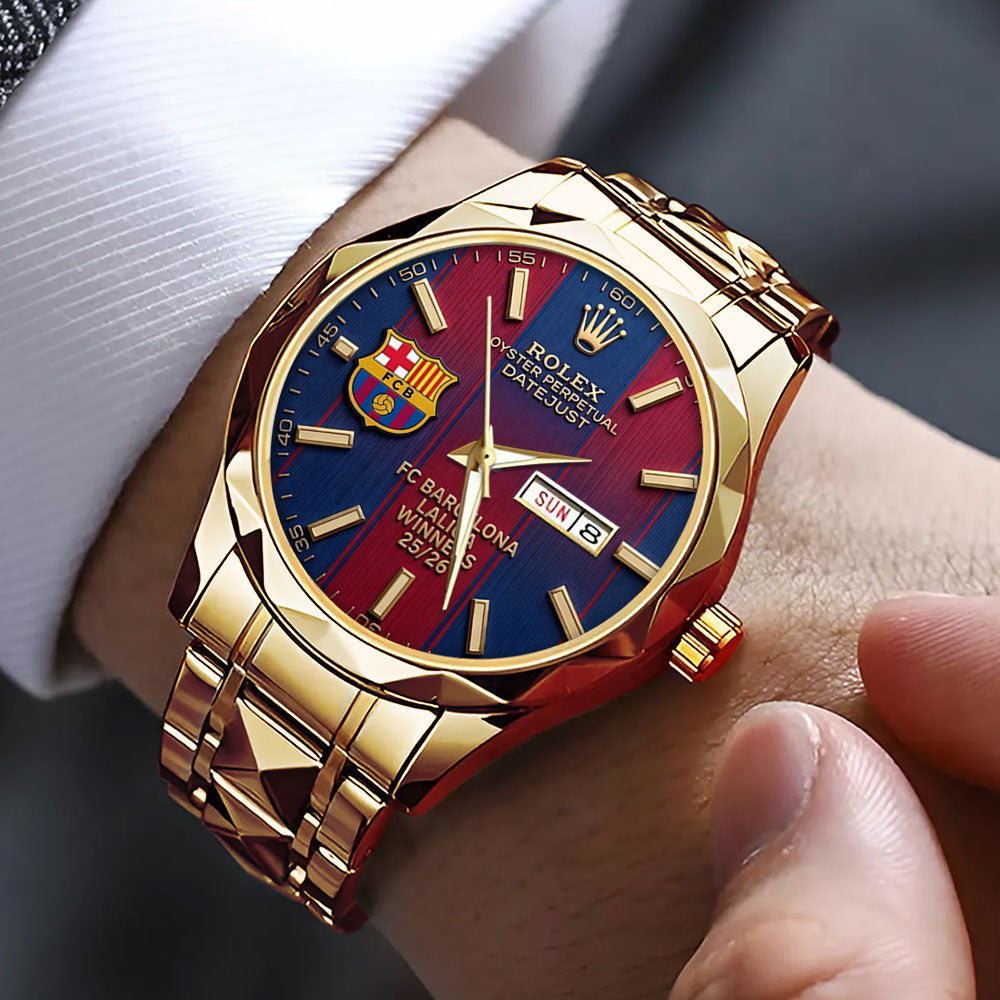 FC Barcelona LaLiga Winners 25/26 x Rolex Alloy Luxury Quartz Watch - TMTHU6038