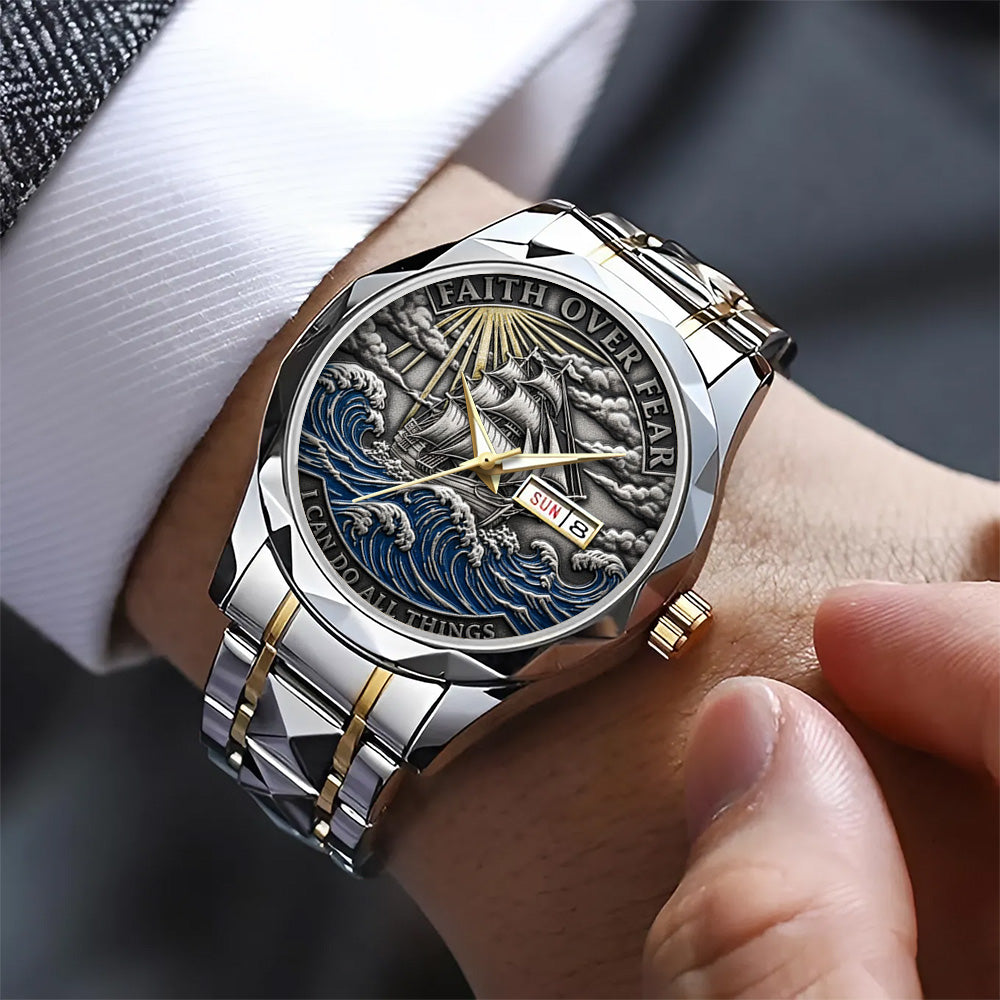 Faith Over Fear, I Can Do All Things Alloy Luxury Quartz Watch - TANTN17411