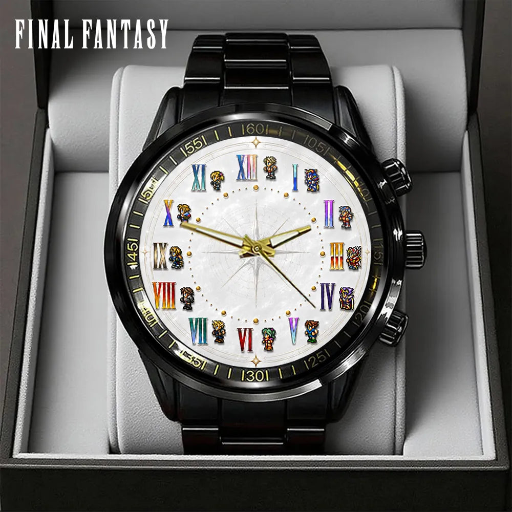 Final Fantasy Black Stainless Steel Watch - GNE7679