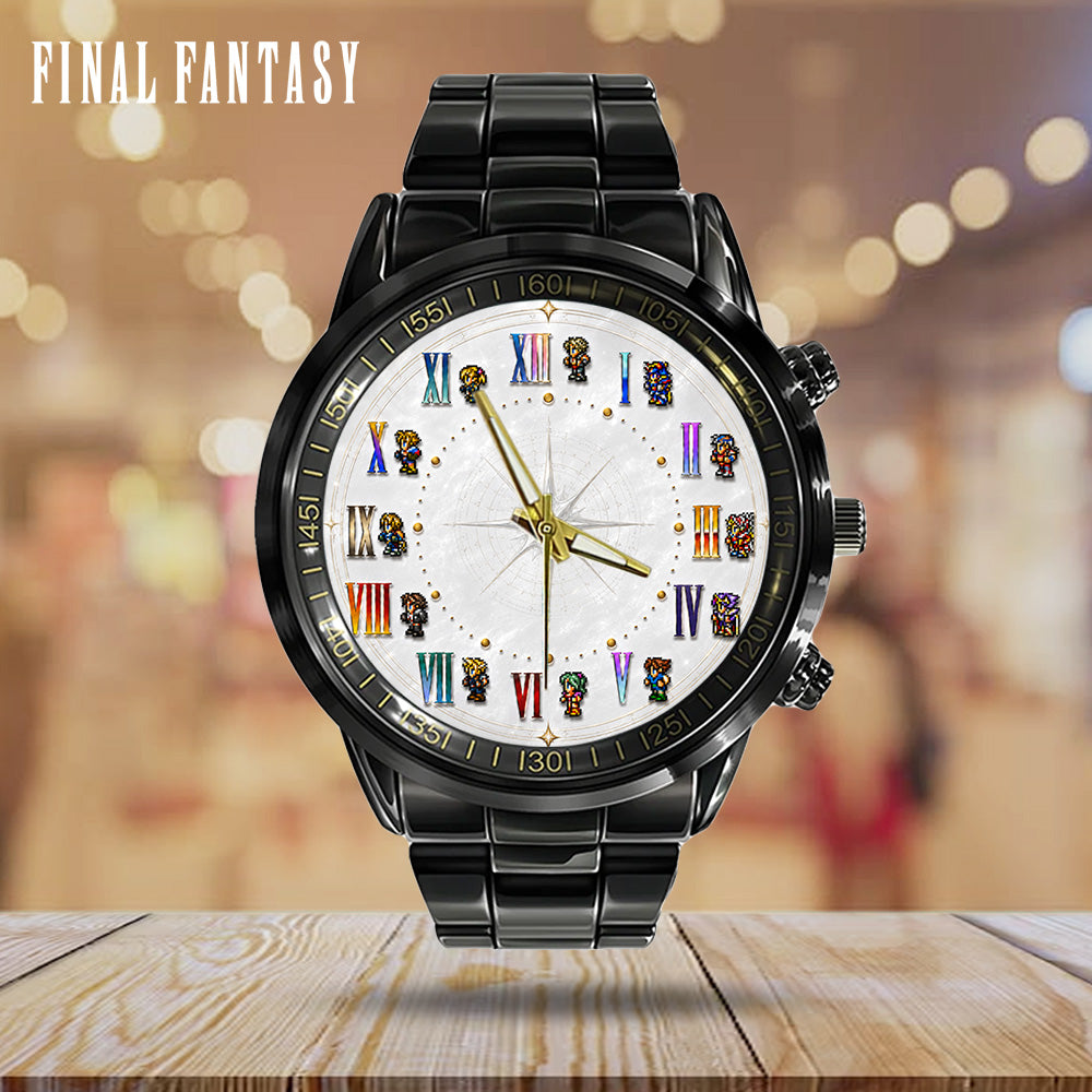Final Fantasy Black Stainless Steel Watch - GNE7679