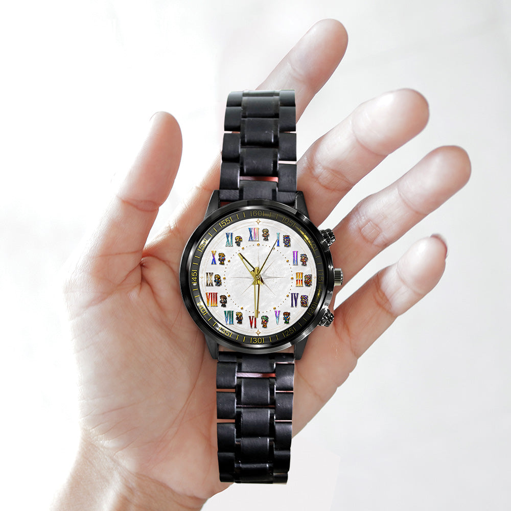 Final Fantasy Black Stainless Steel Watch - GNE7679