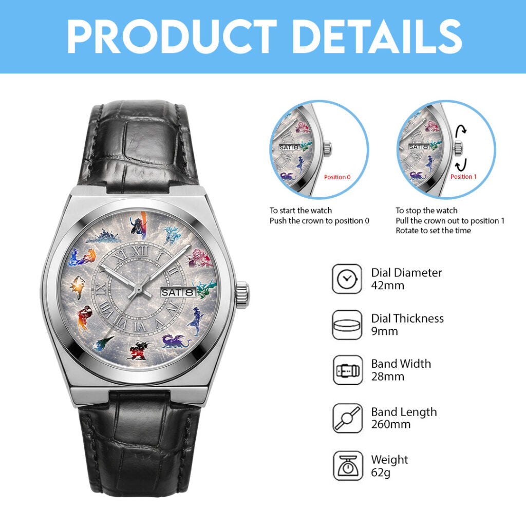 Final Fantasy Leather Alloy Watch - GNE7683