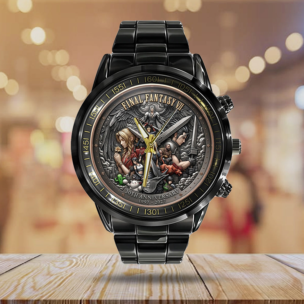 Final Fantasy VII 30th Anniversary Black Stainless Steel Watch - TMTHU6861