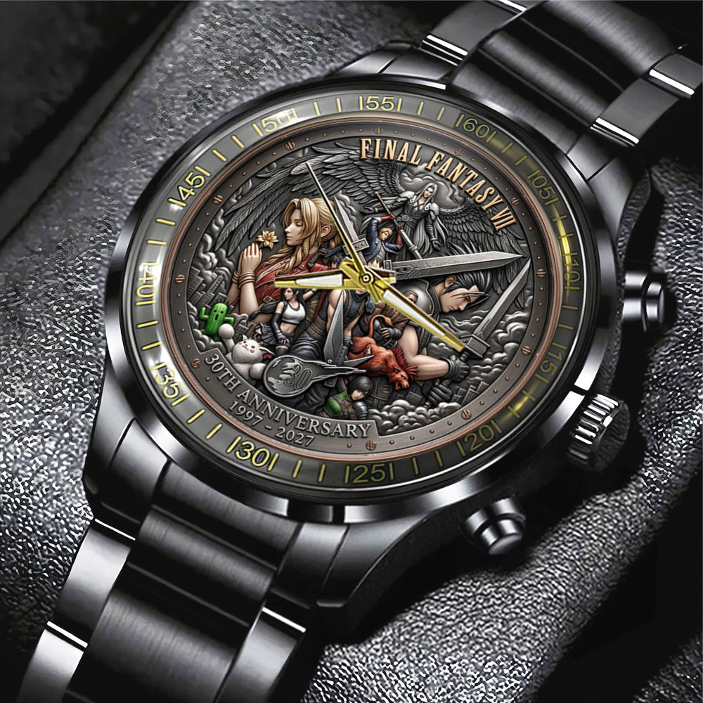 Final Fantasy VII 30th Anniversary Black Stainless Steel Watch - TMTHU6861