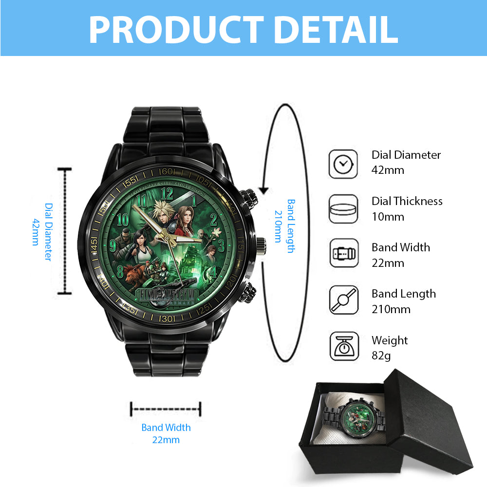 Final Fantasy VII Remake Black Stainless Steel Watch - TMTHU6859