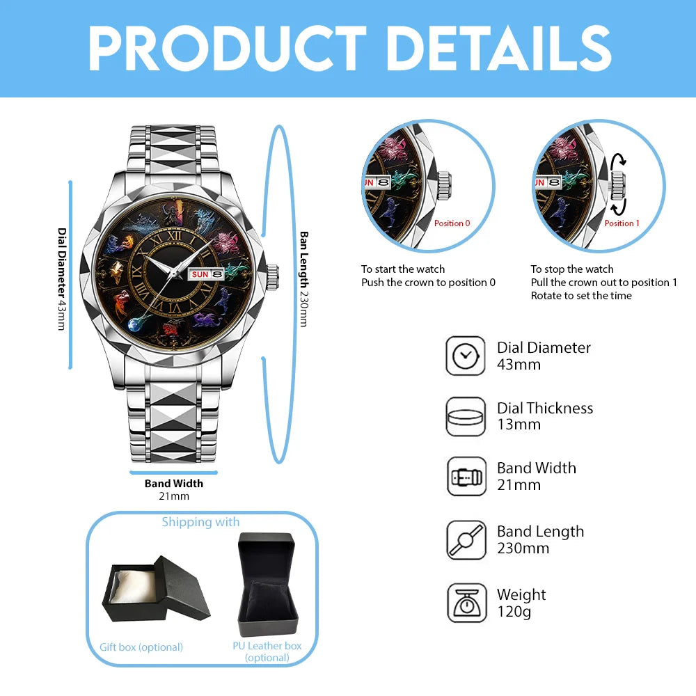 Final Fantasy Alloy Luxury Quartz Watch - GNE8381