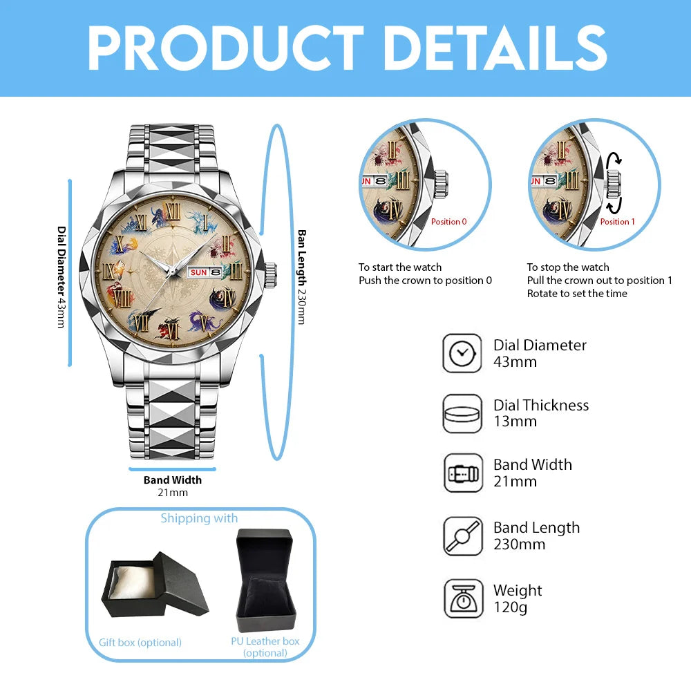 Final Fantasy Alloy Luxury Quartz Watch - GNE8383