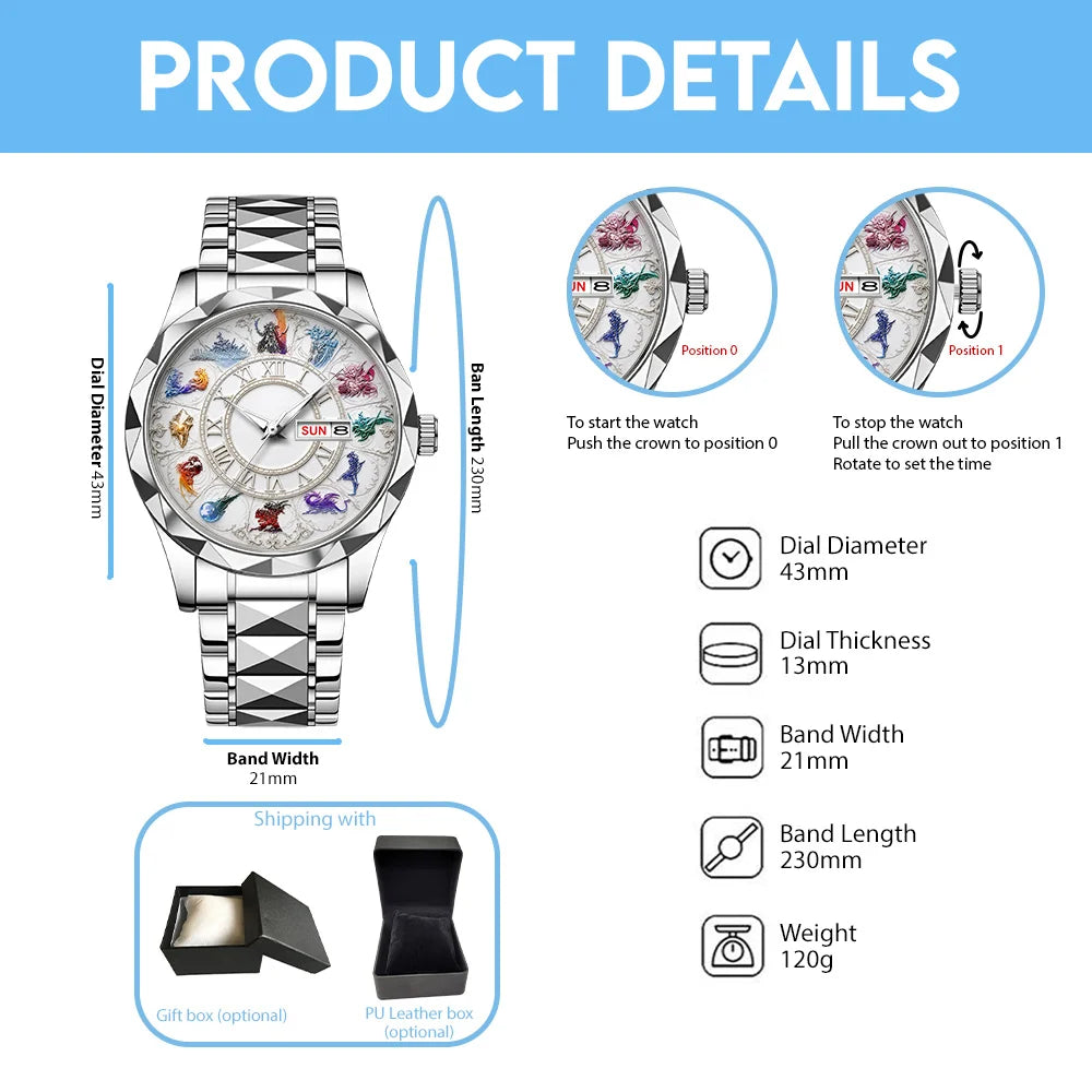 Final Fantasy Alloy Luxury Quartz Watch - GNE8385