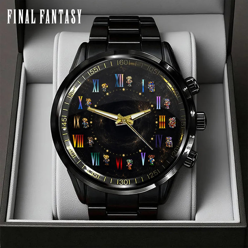 Final Fantasy Black Stainless Steel Watch - GNE7535